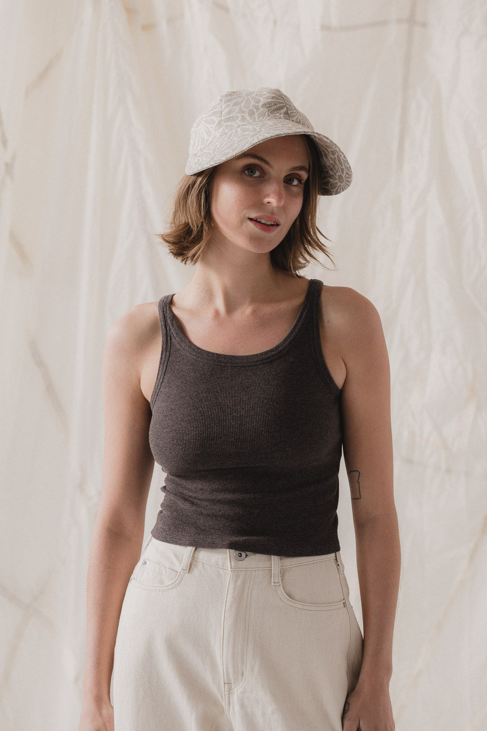 Soleil Hat in Daisy Jacquard Linen