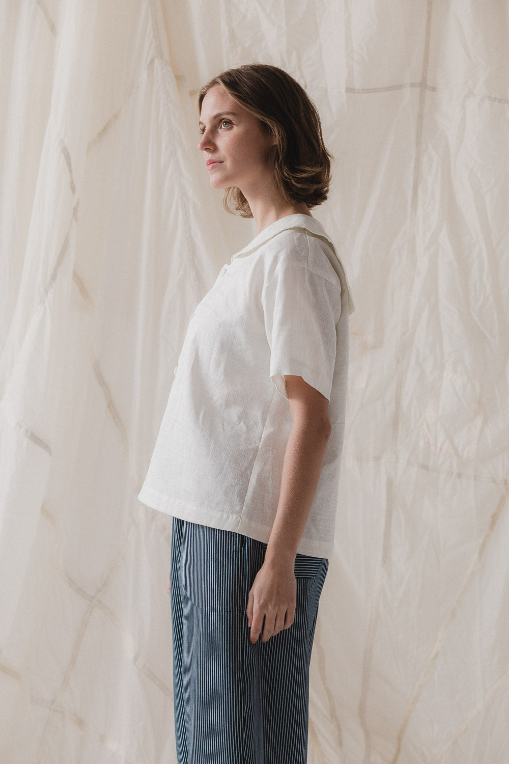 Isola Top in Salt Linen