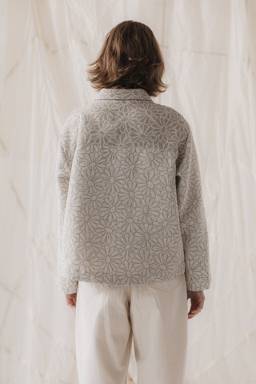Forage Jacket in Daisy Jacquard Linen