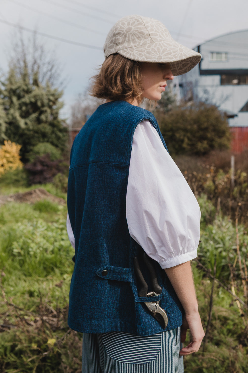 Soleil Hat in Daisy Jacquard Linen