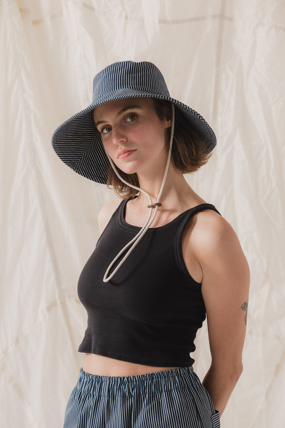 Gardener's Hat in Hickory Stripe