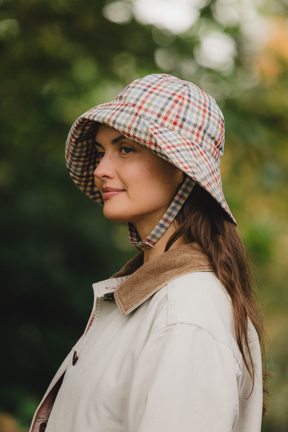 Cirrus Rain Hat in Hedgerow Gingham