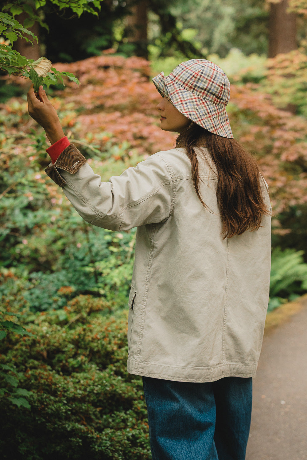 Cirrus Rain Hat in Hedgerow Gingham