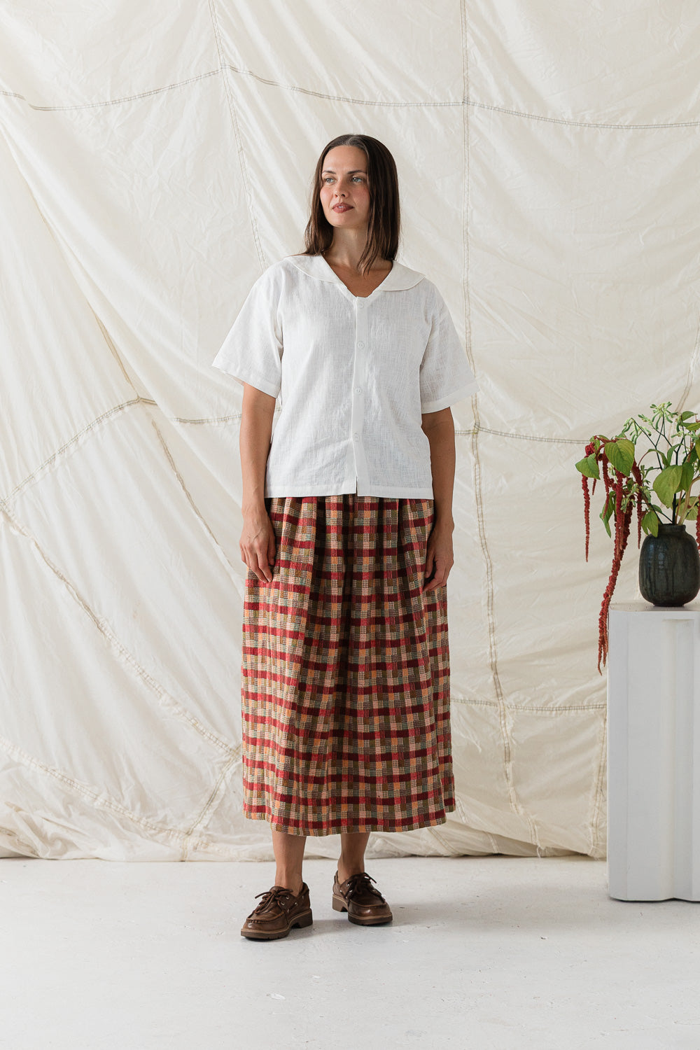 Maisie Skirt in Persimmon Plaid