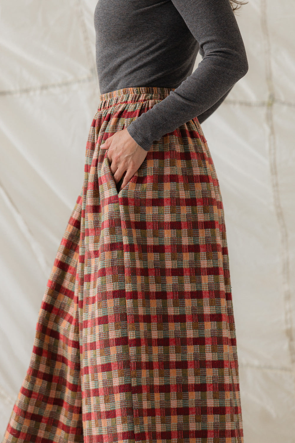 Maisie Skirt in Persimmon Plaid