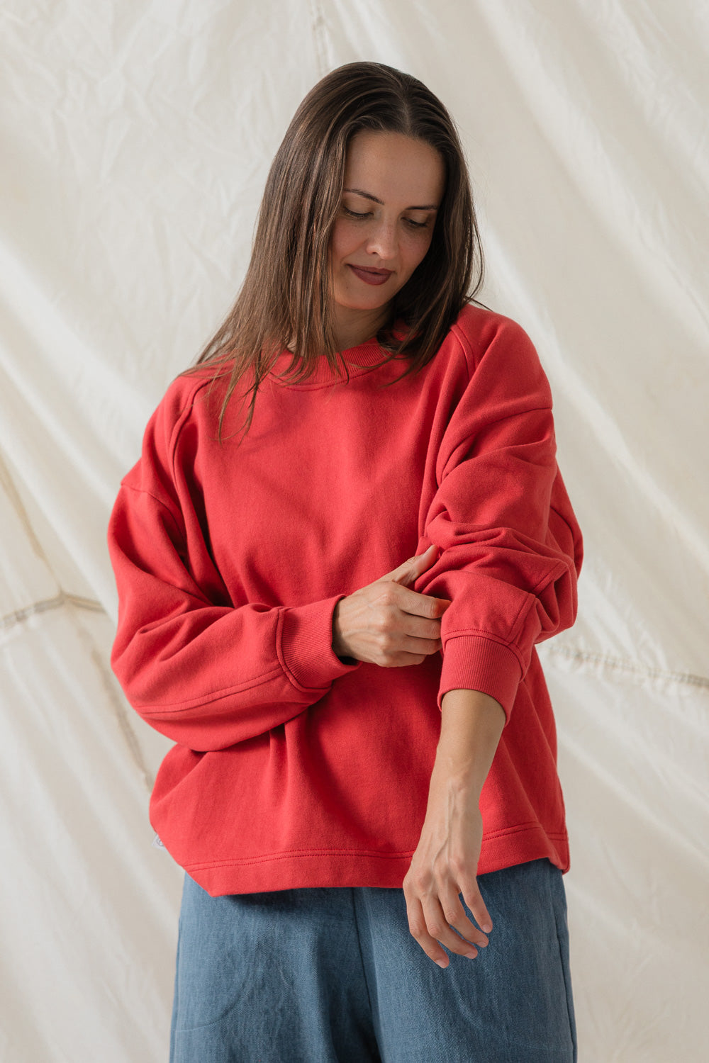 Faris Sweatshirt in Vermillion