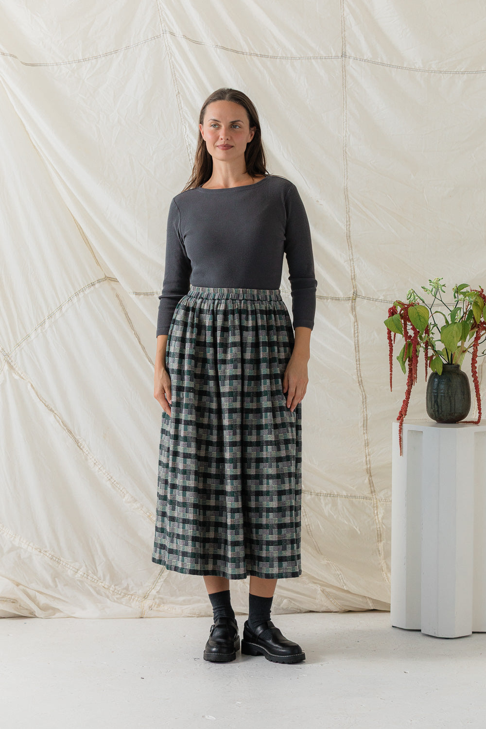 Maisie Skirt in Juniper Plaid
