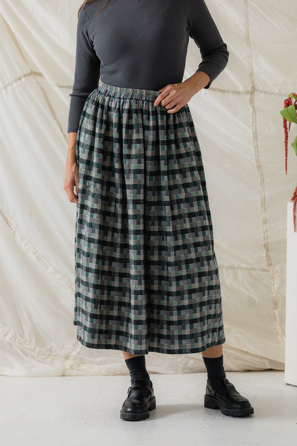 Maisie Skirt in Juniper Plaid