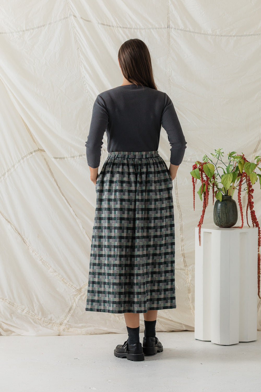 Maisie Skirt in Juniper Plaid