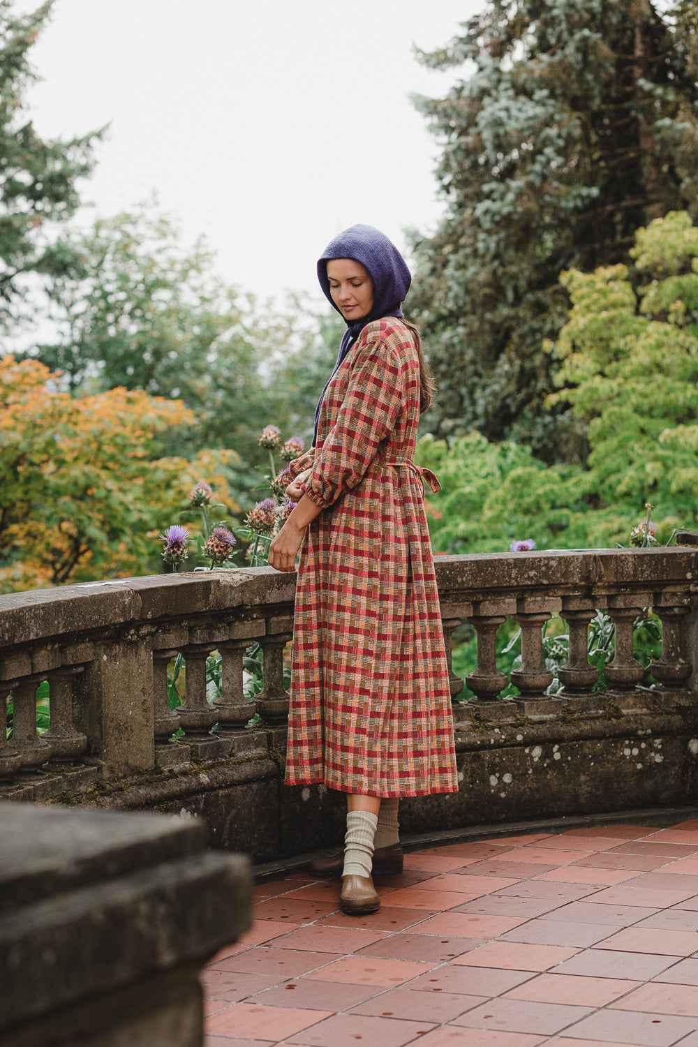 Rowena Dress in Persimmon Plaid