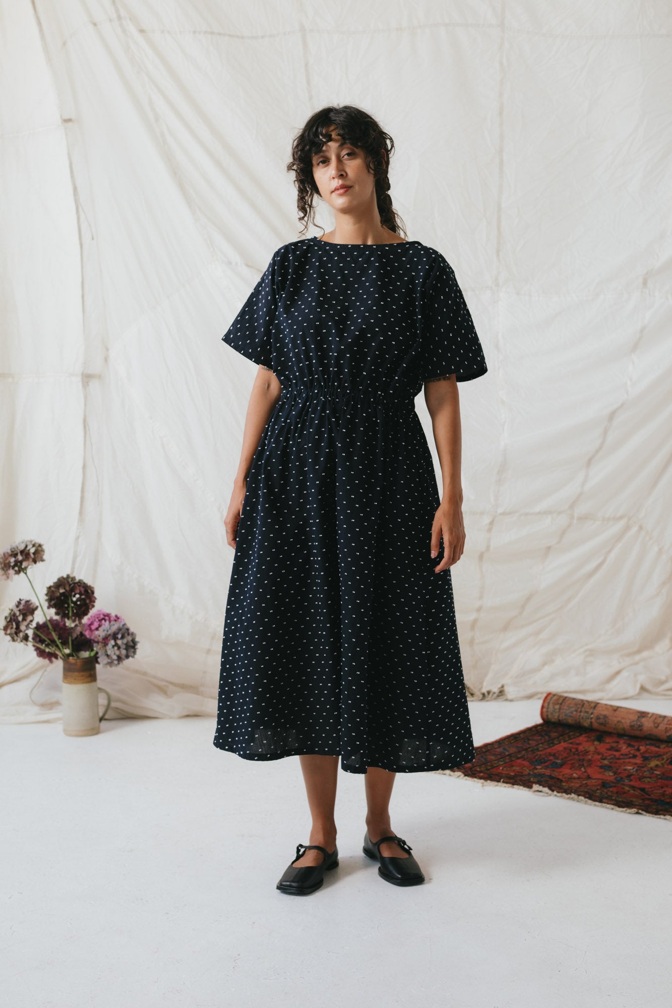 Equinox Dress in Polka Dot Dobby