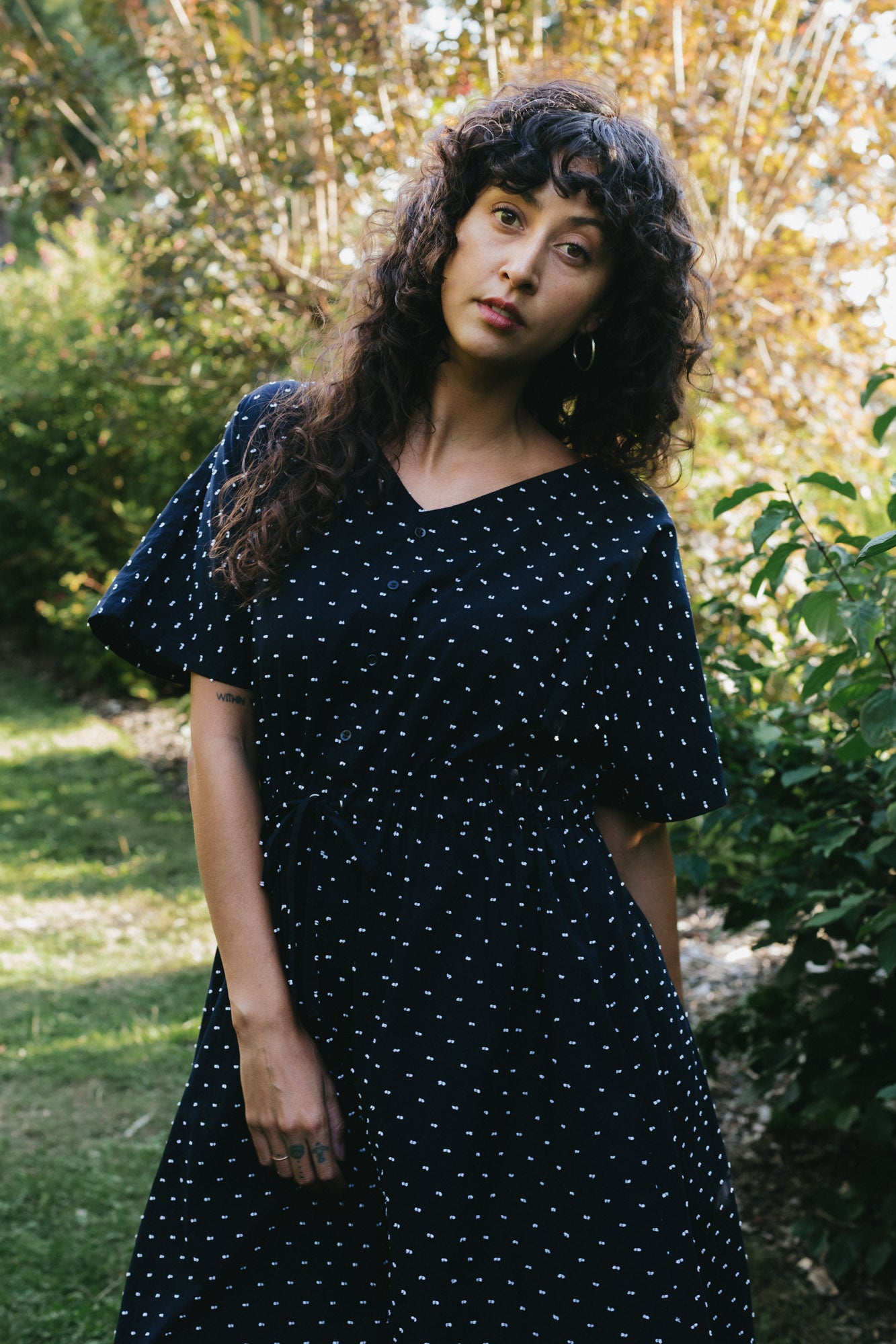 Equinox Dress in Polka Dot Dobby