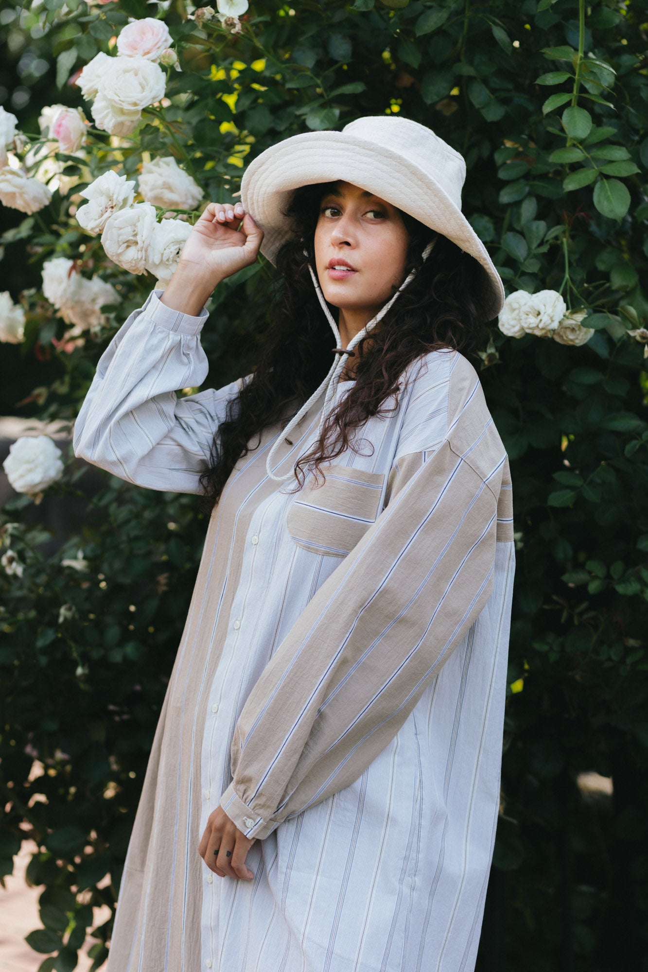 Gardener's Hat in Natural Sashiko