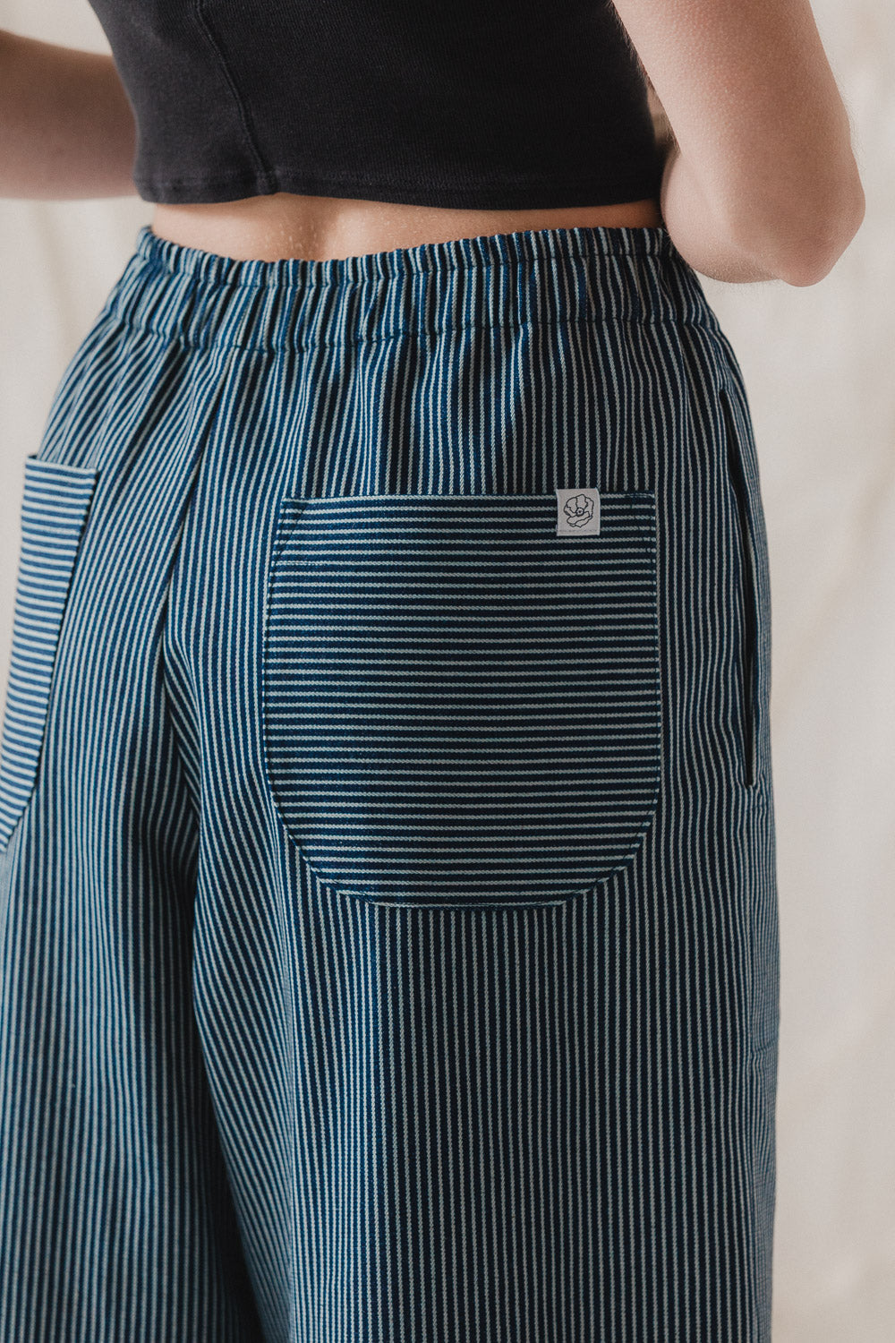 Nuria Barrel Pant in Hickory Stripe
