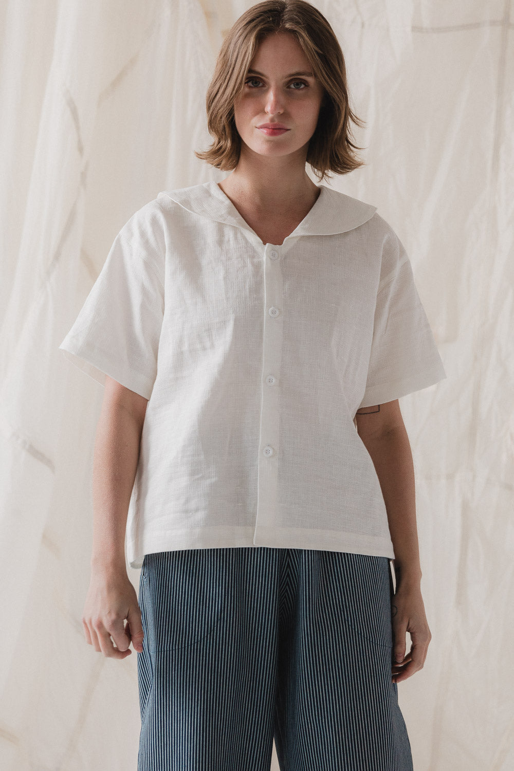 Isola Top in Salt Linen