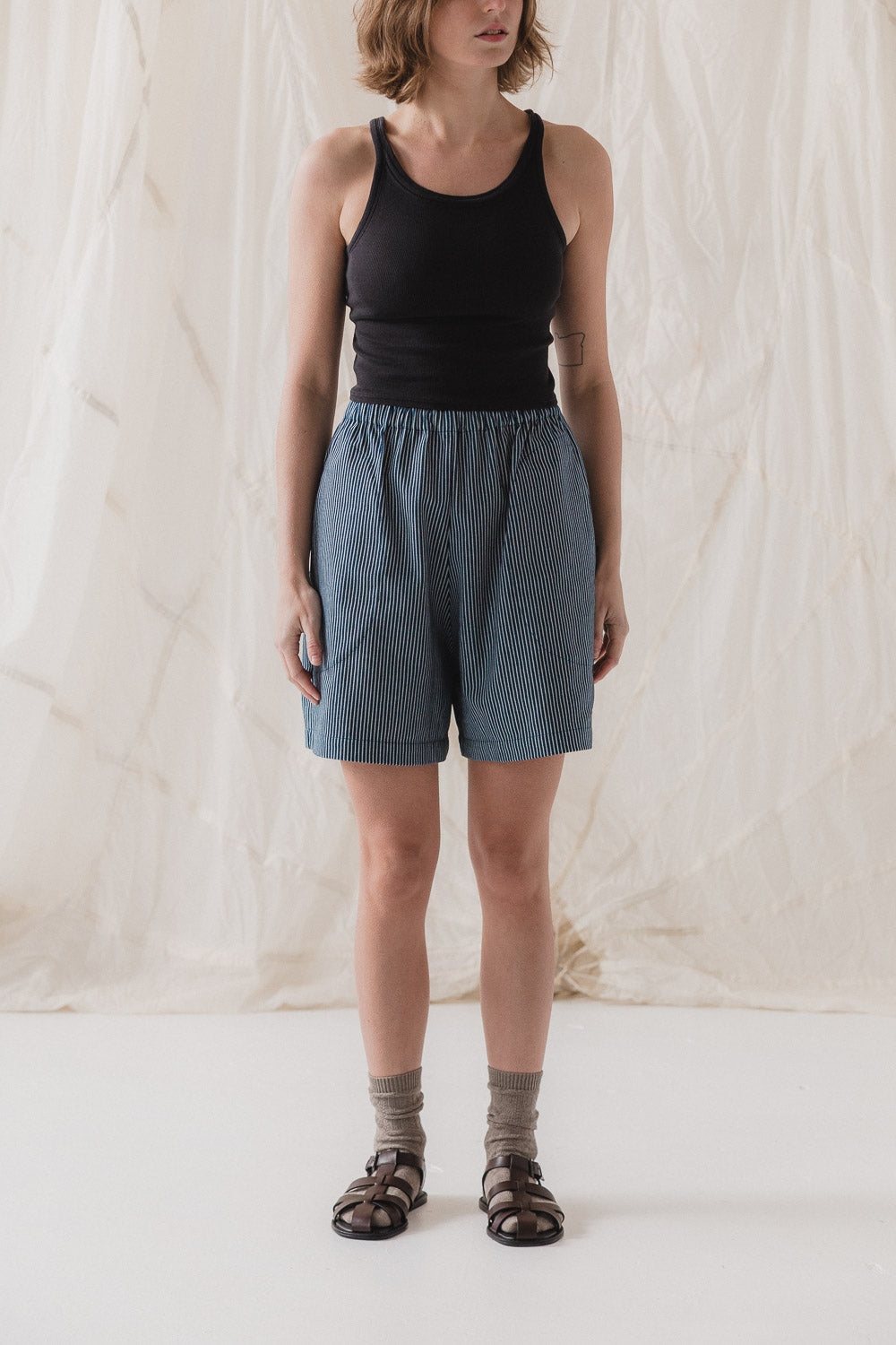 Nuria Shorts in Hickory Stripe