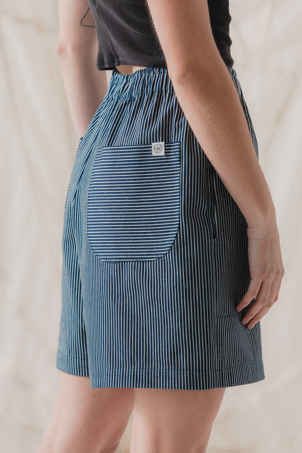 Nuria Shorts in Hickory Stripe