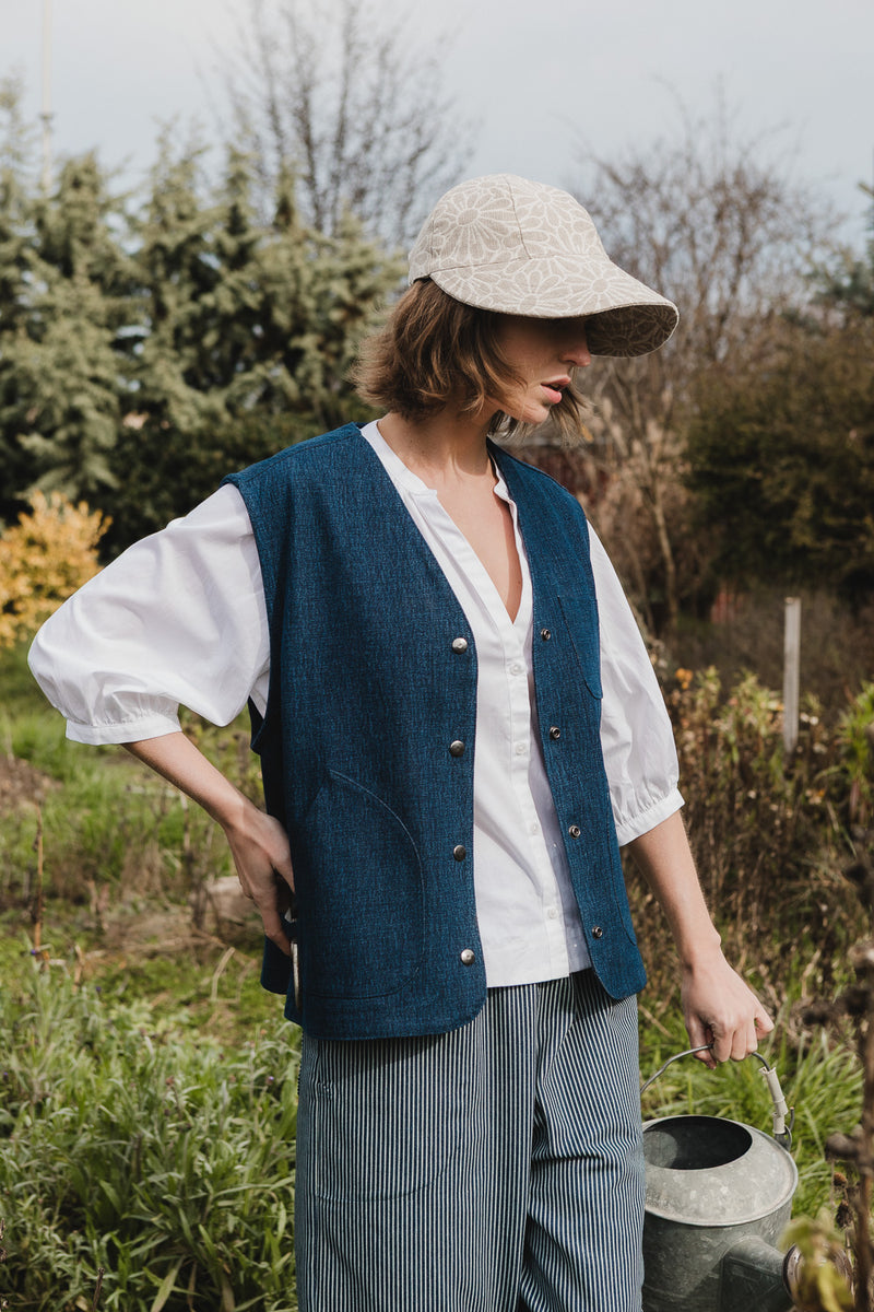 Studio Vest in Deep Indigo Denim