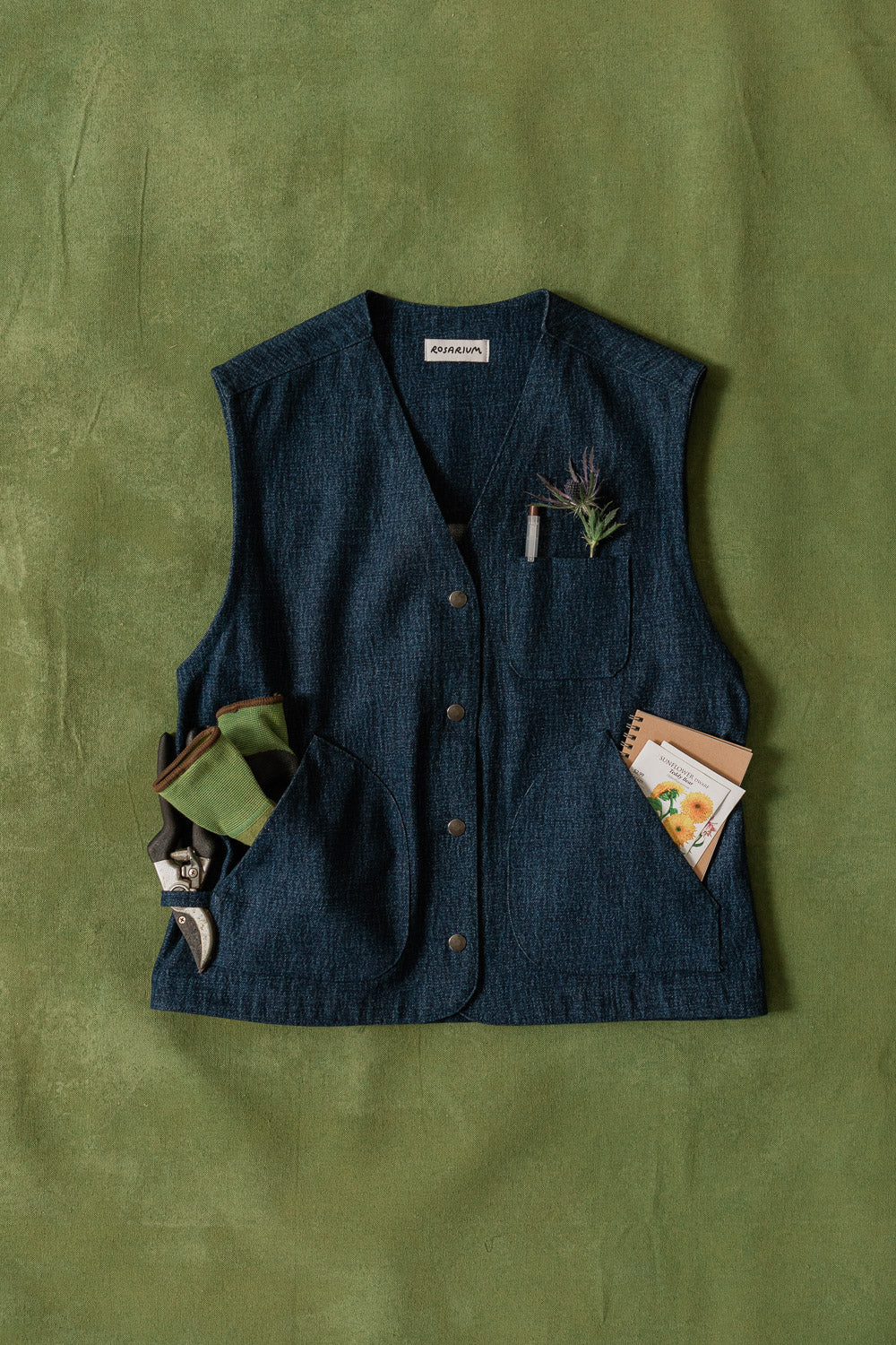 Studio Vest in Deep Indigo Denim