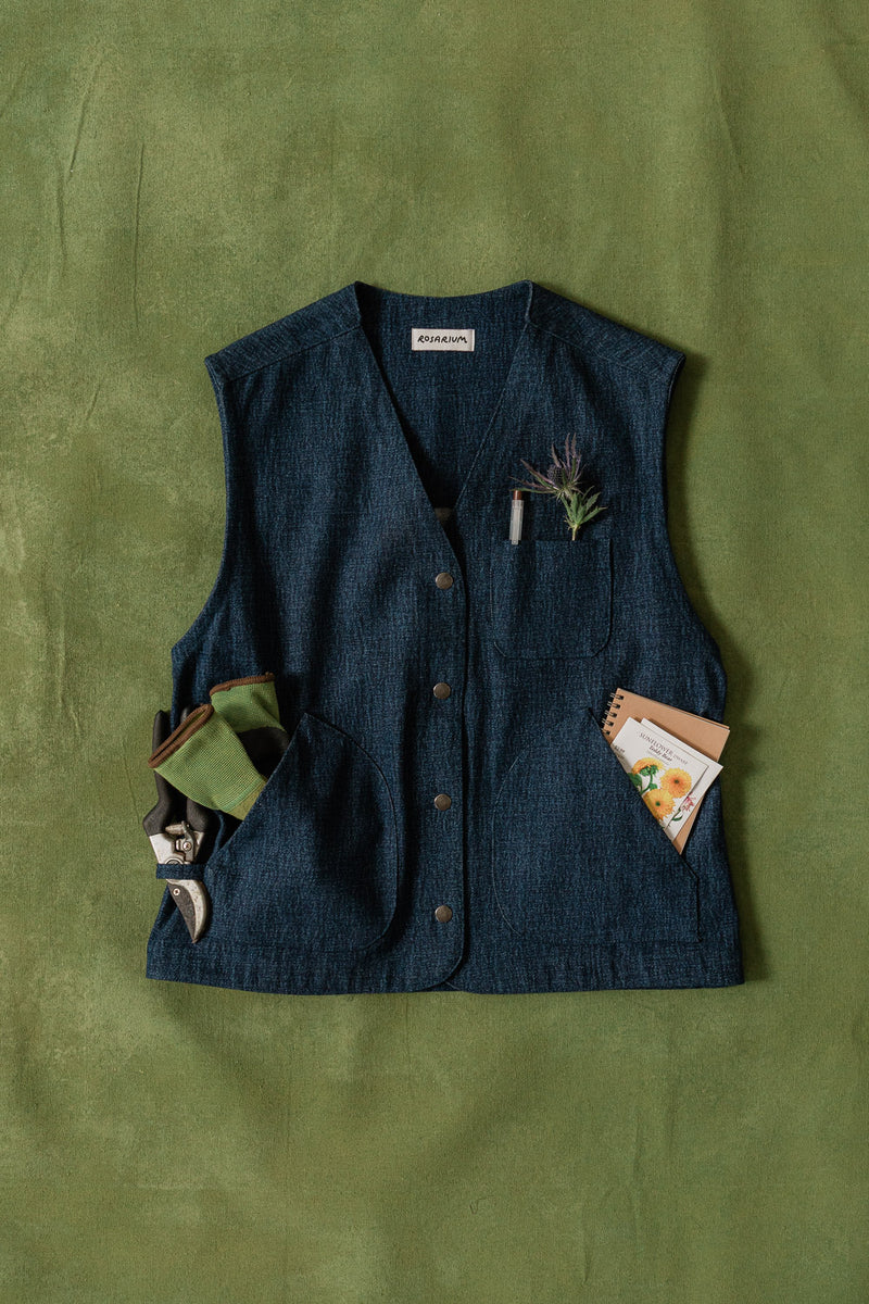Studio Vest in Deep Indigo Denim