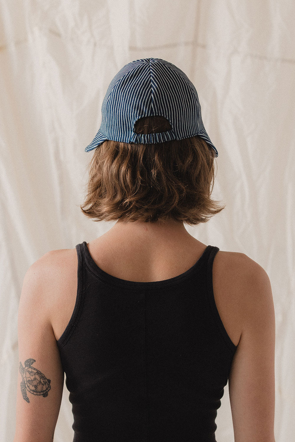 Soleil Hat in Hickory Stripe Denim - Cotton Sun Hat | Sustainable