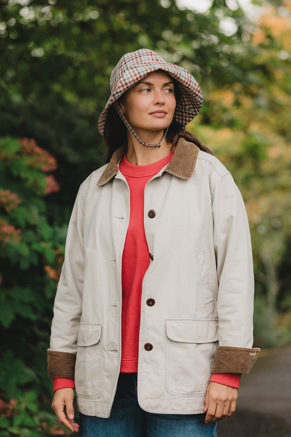 Cirrus Rain Hat in Hedgerow Gingham