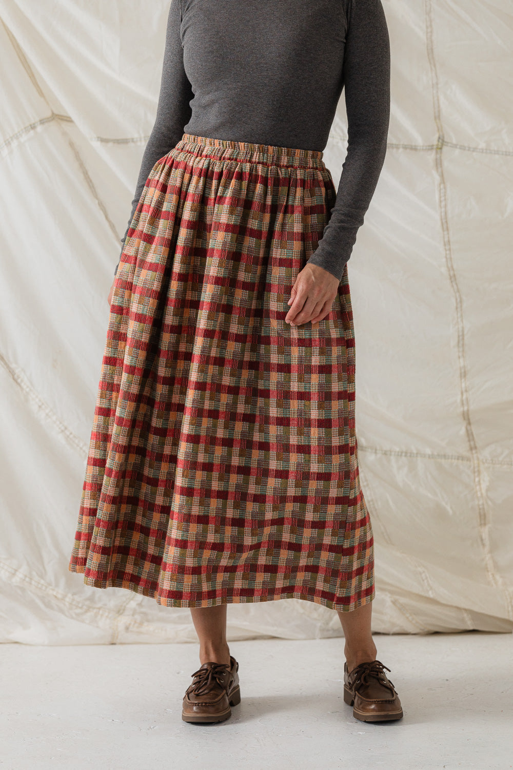 Maisie Skirt in Persimmon Plaid
