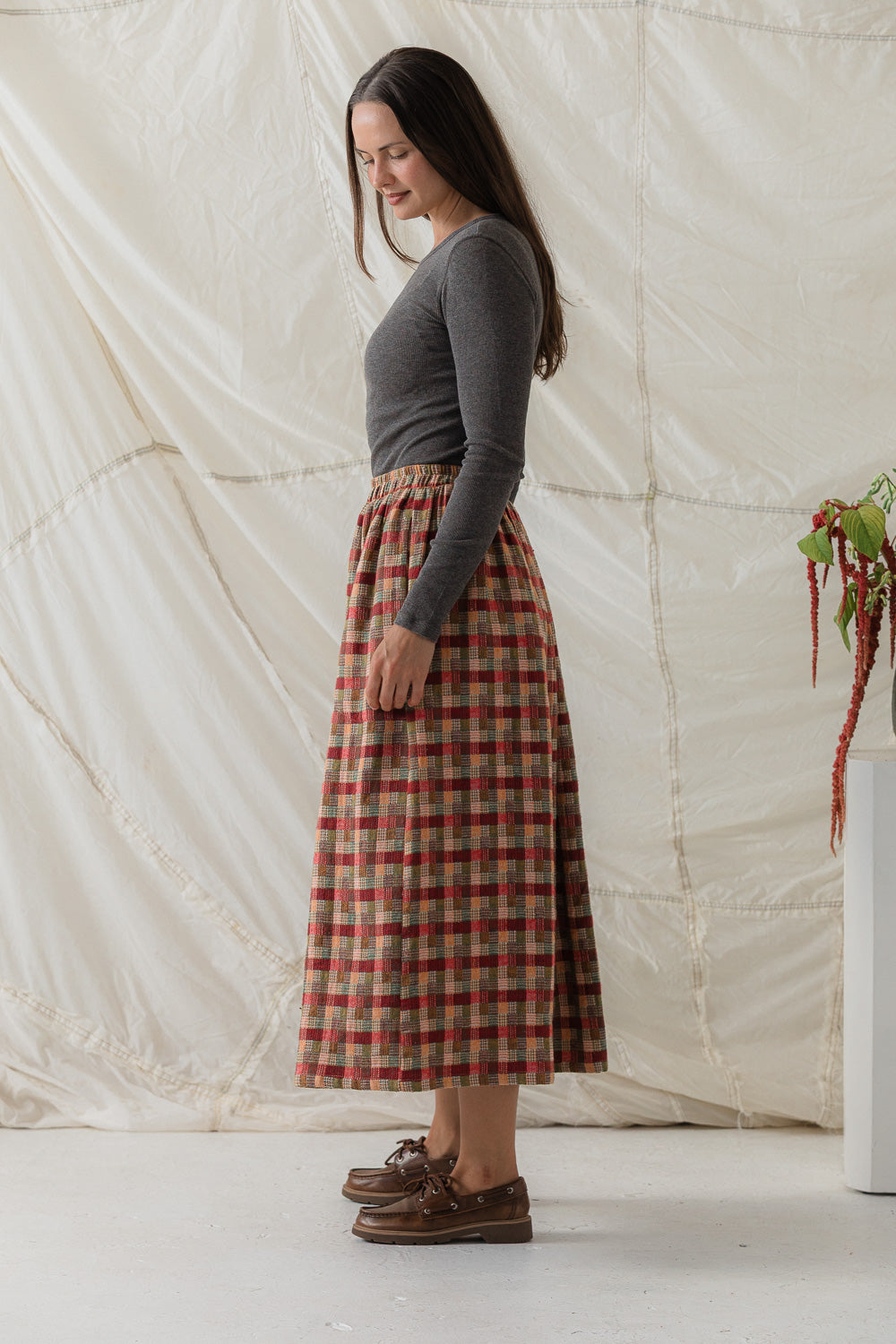 Maisie Skirt in Persimmon Plaid