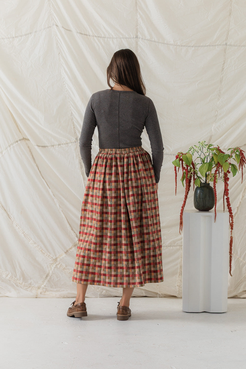 Maisie Skirt in Persimmon Plaid