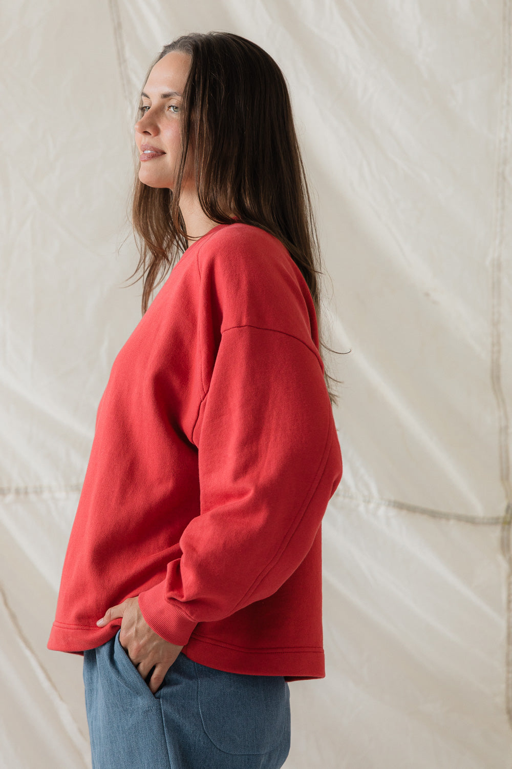 Faris Sweatshirt in Vermillion