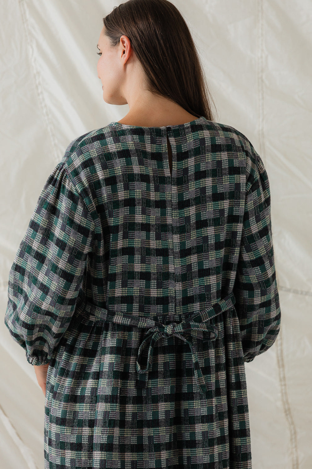 Rowena Dress in Juniper Plaid