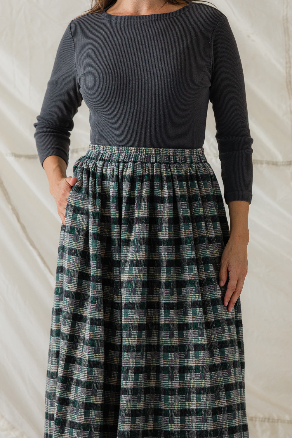 Maisie Skirt in Juniper Plaid