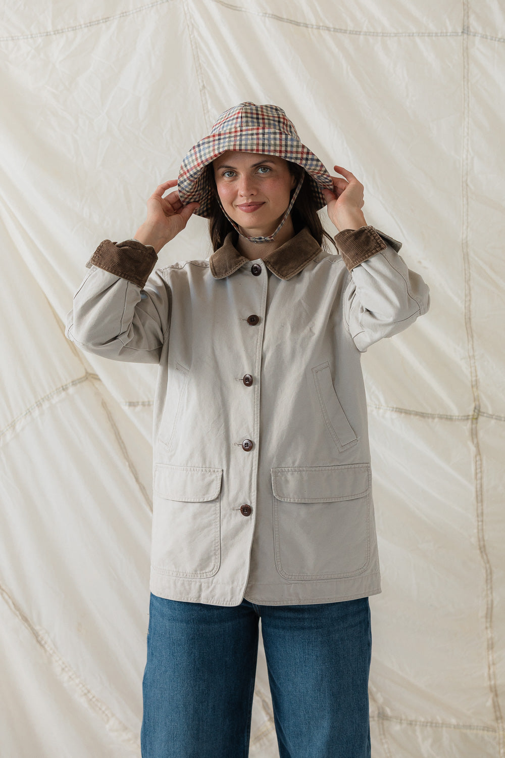 Cirrus Rain Hat in Hedgerow Gingham