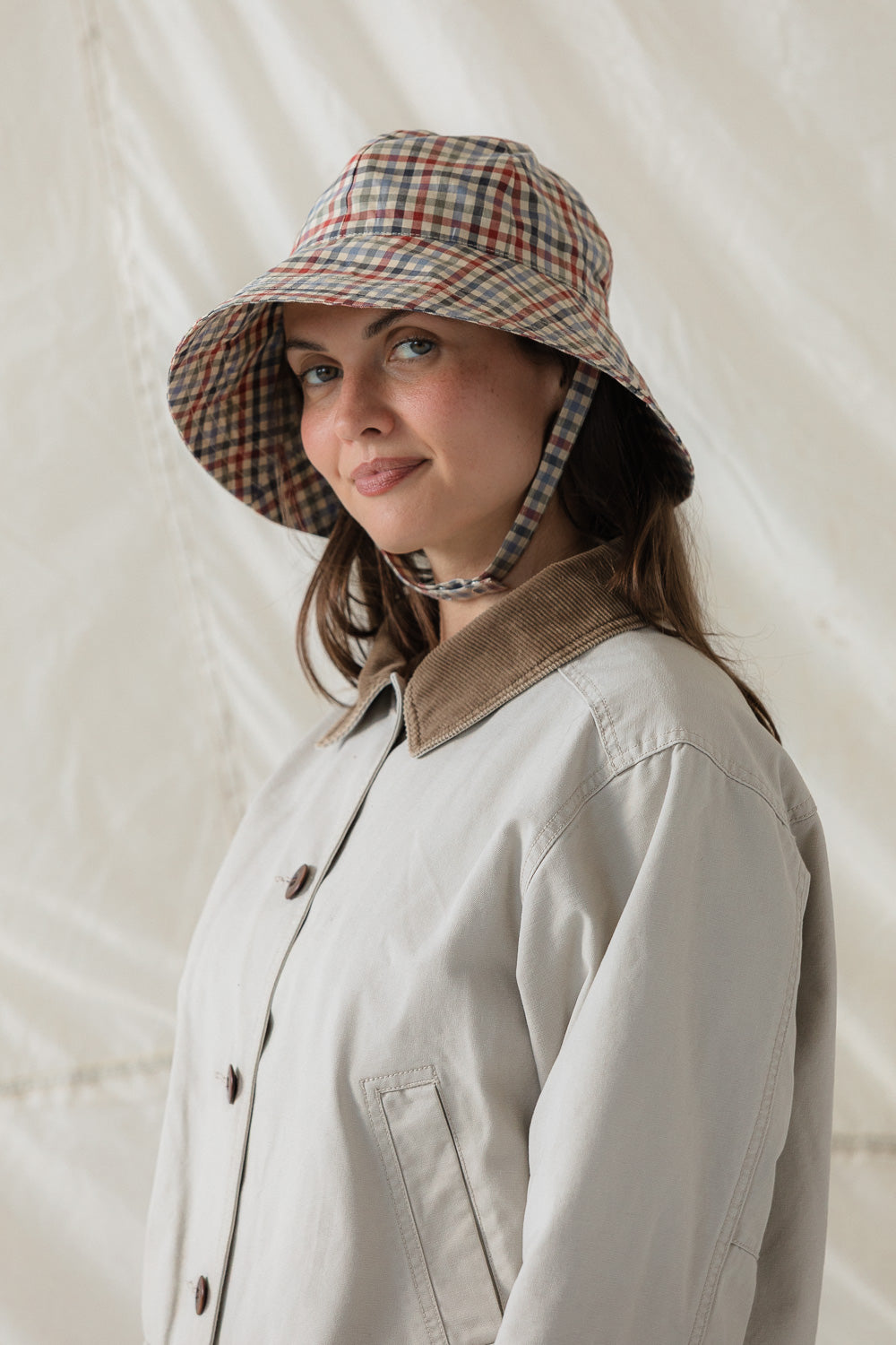 Cirrus Rain Hat in Hedgerow Gingham
