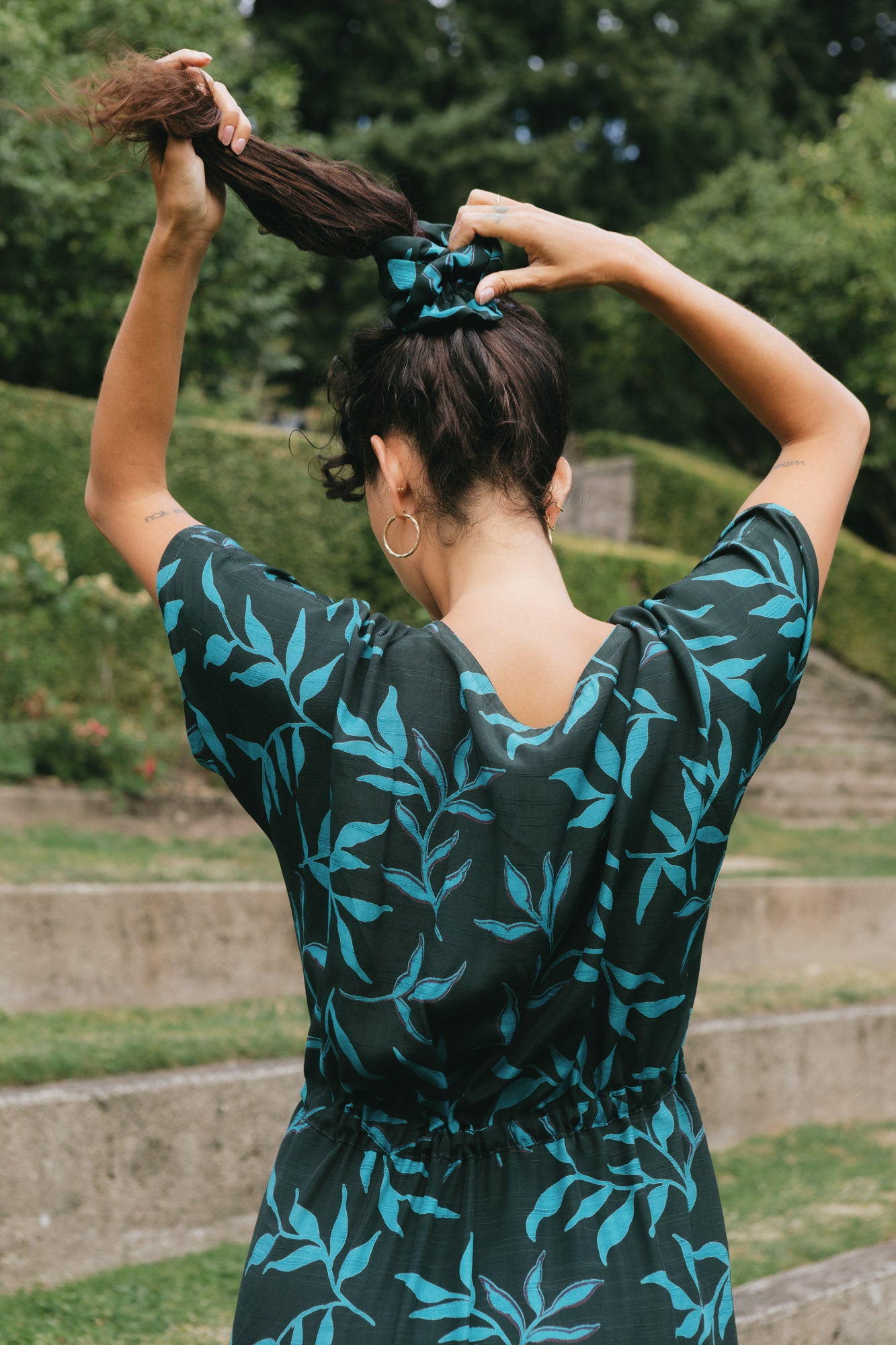 Ruffle Scrunchie in Forest Canopy
