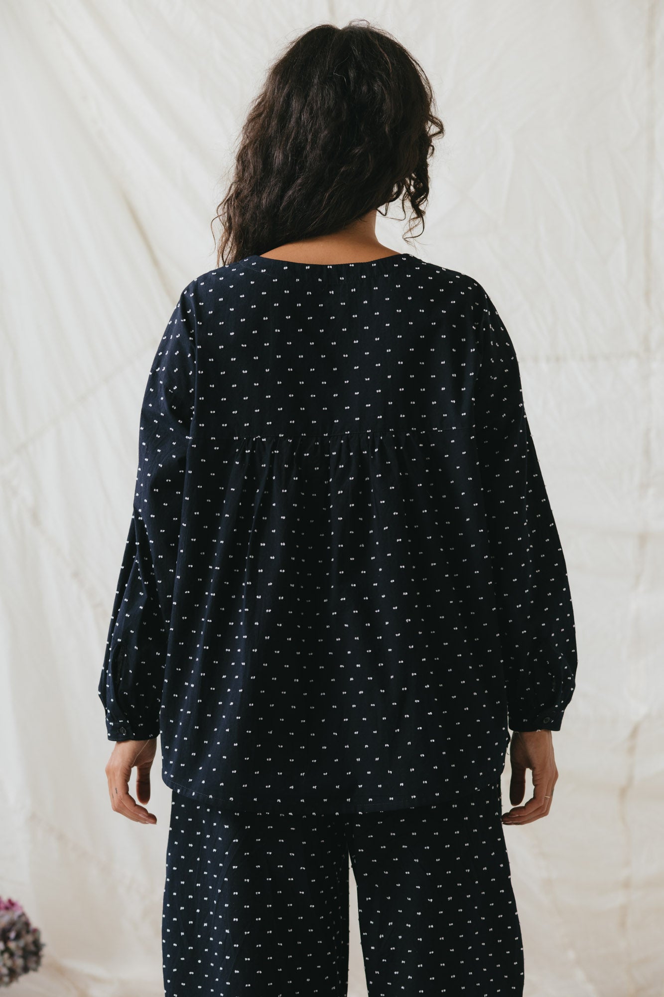 Rhys Top in Polka Dot Dobby