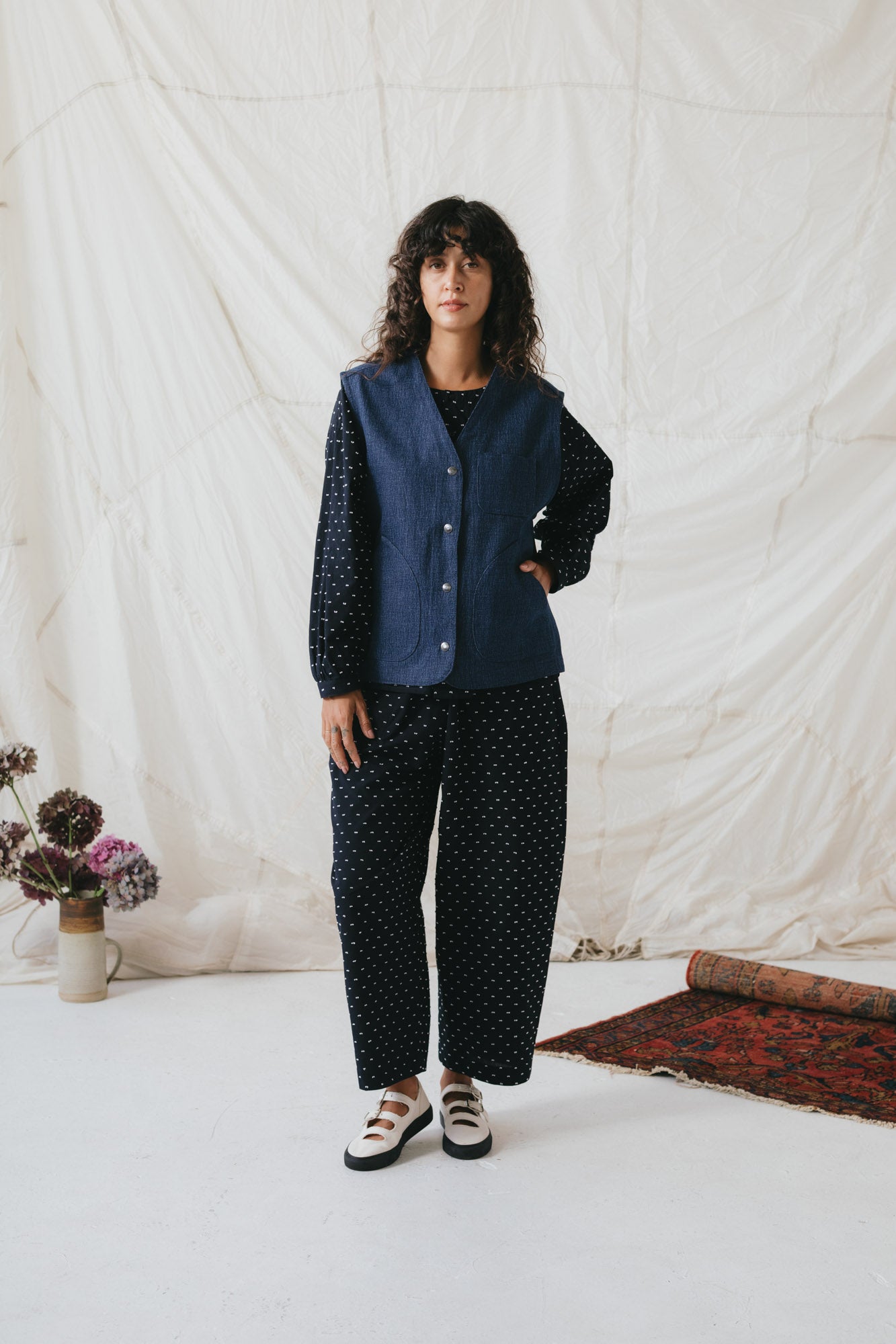 Studio Vest in Deep Indigo Denim