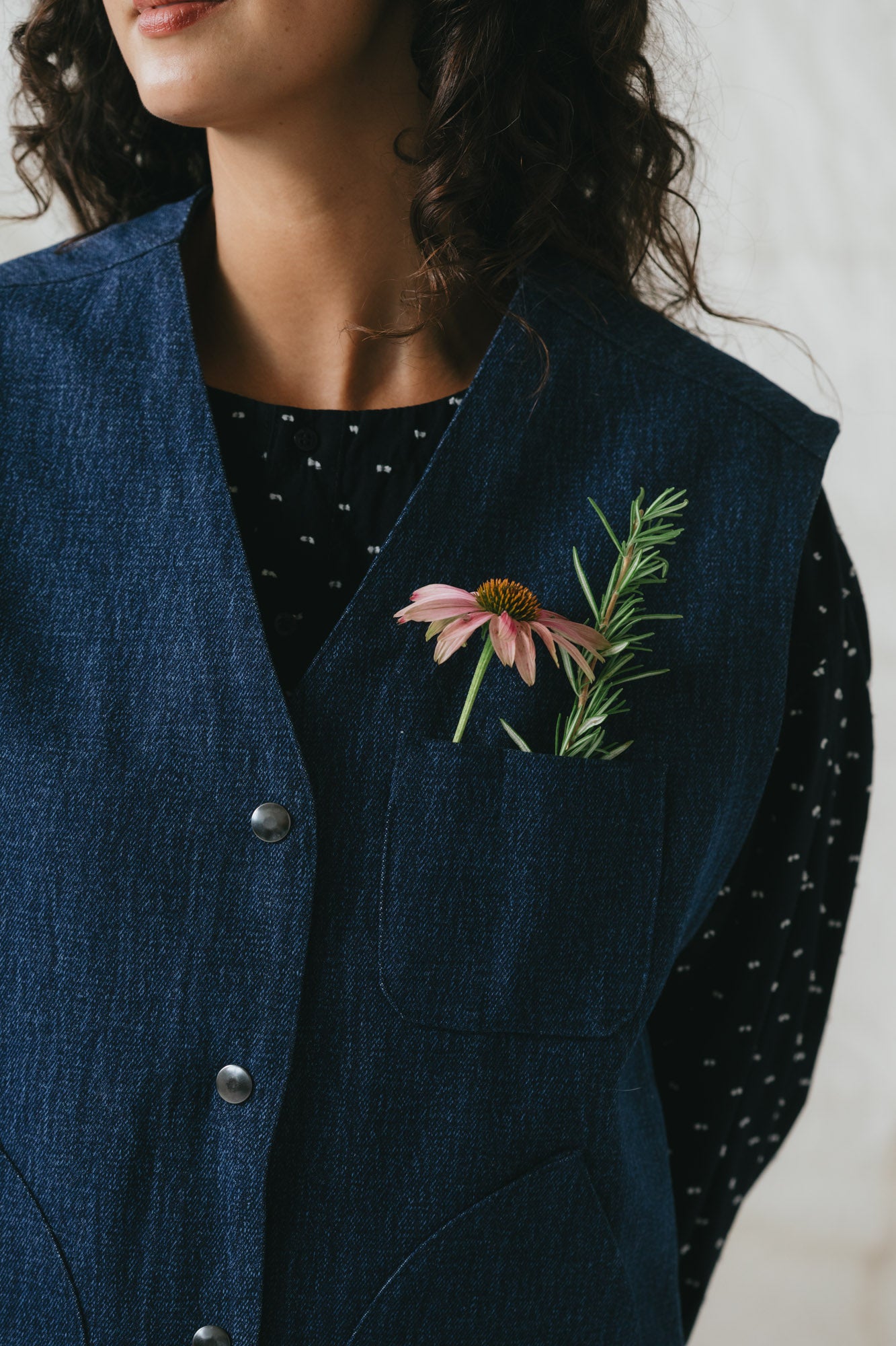 Studio Vest in Deep Indigo Denim