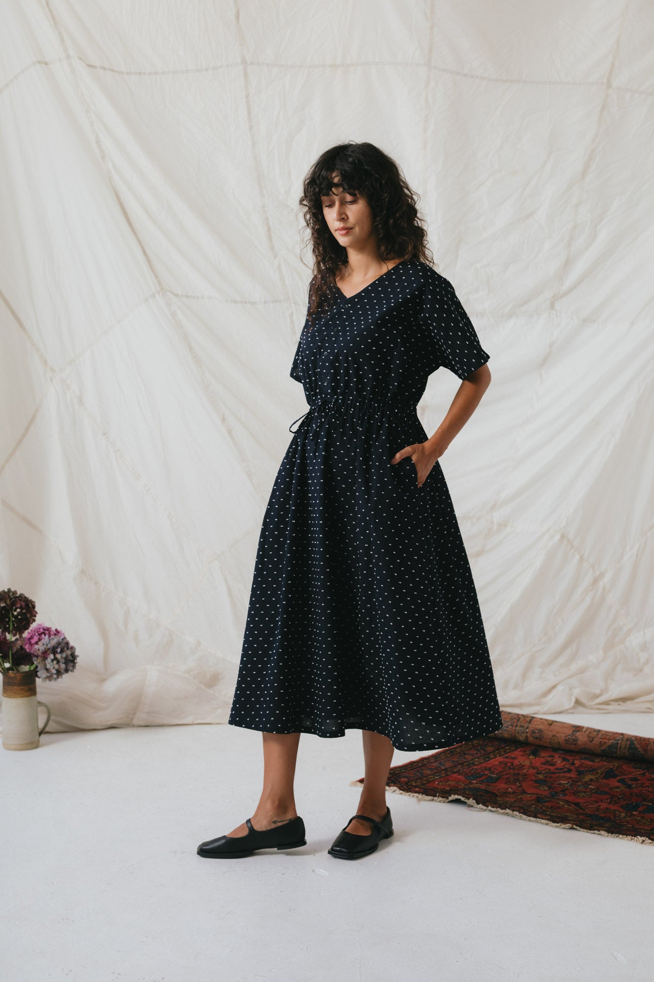 Equinox Dress in Polka Dot Dobby