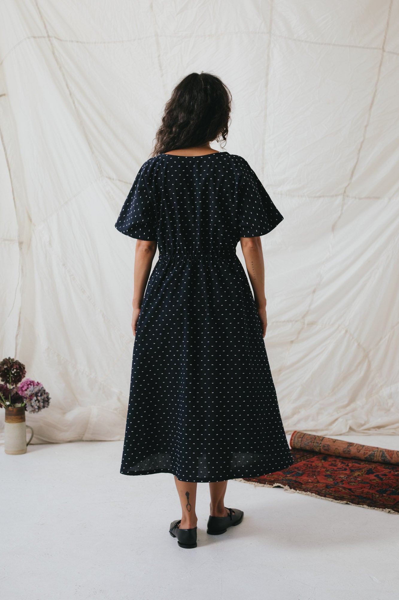 Equinox Dress in Polka Dot Dobby