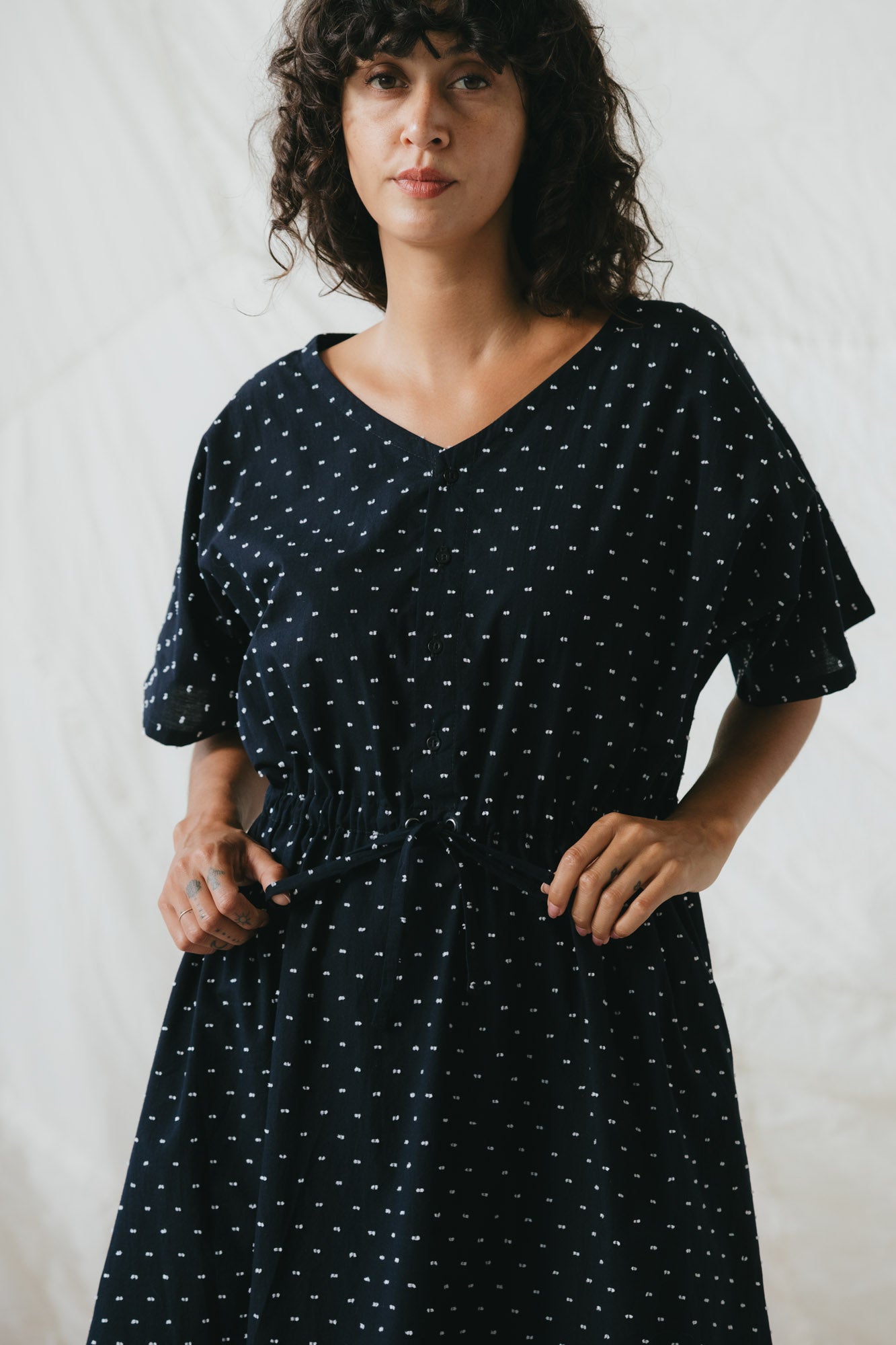 Equinox Dress in Polka Dot Dobby