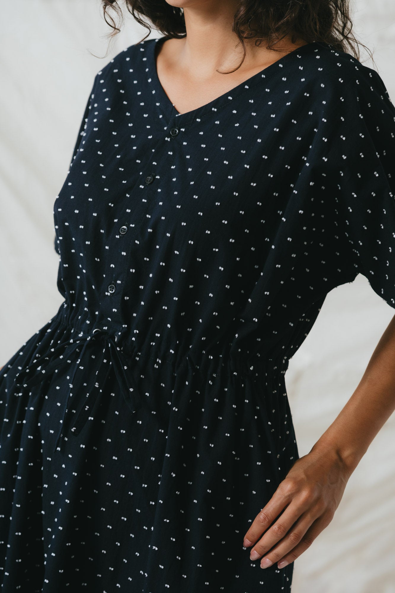 Equinox Dress in Polka Dot Dobby
