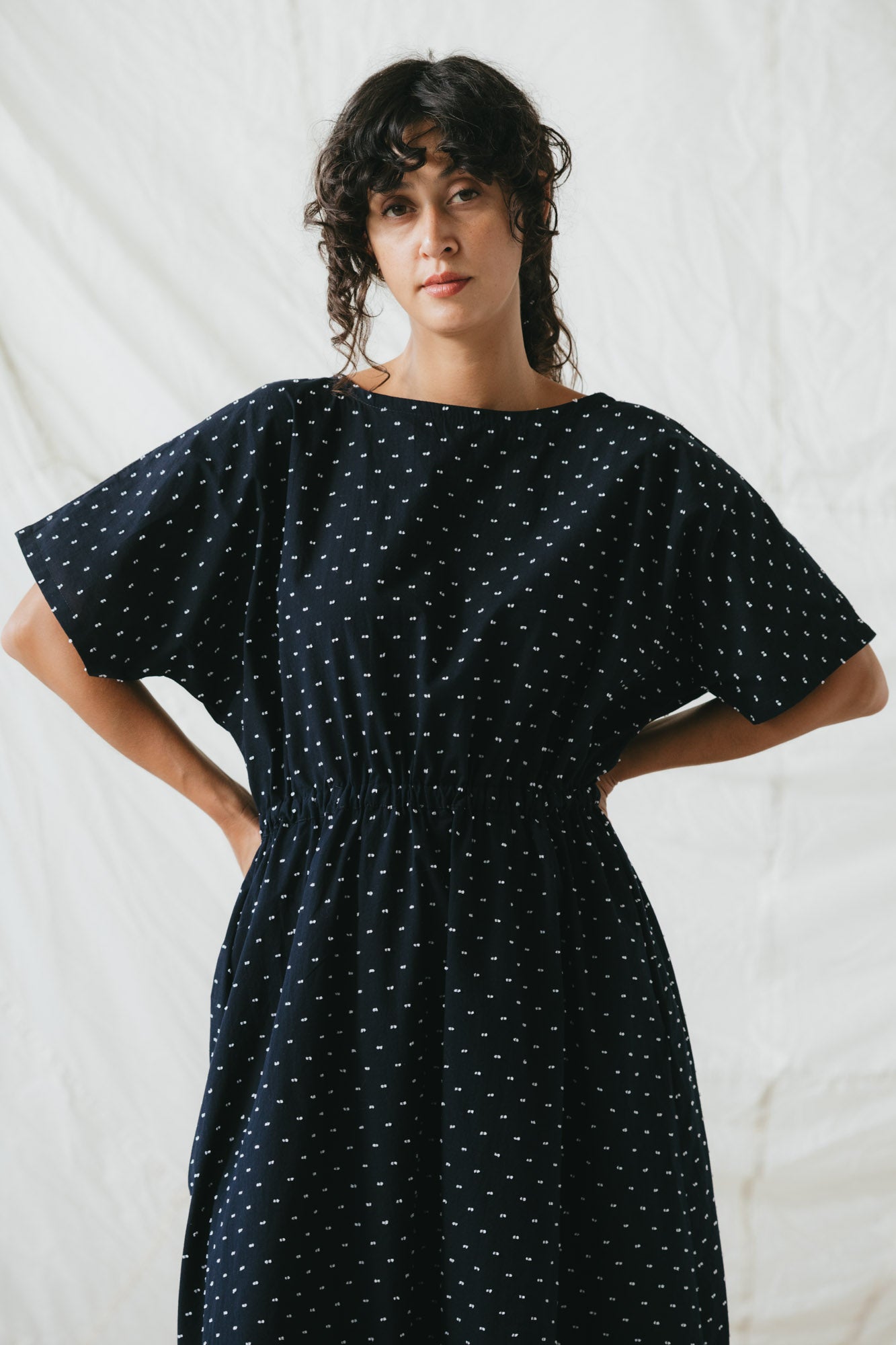 Equinox Dress in Polka Dot Dobby