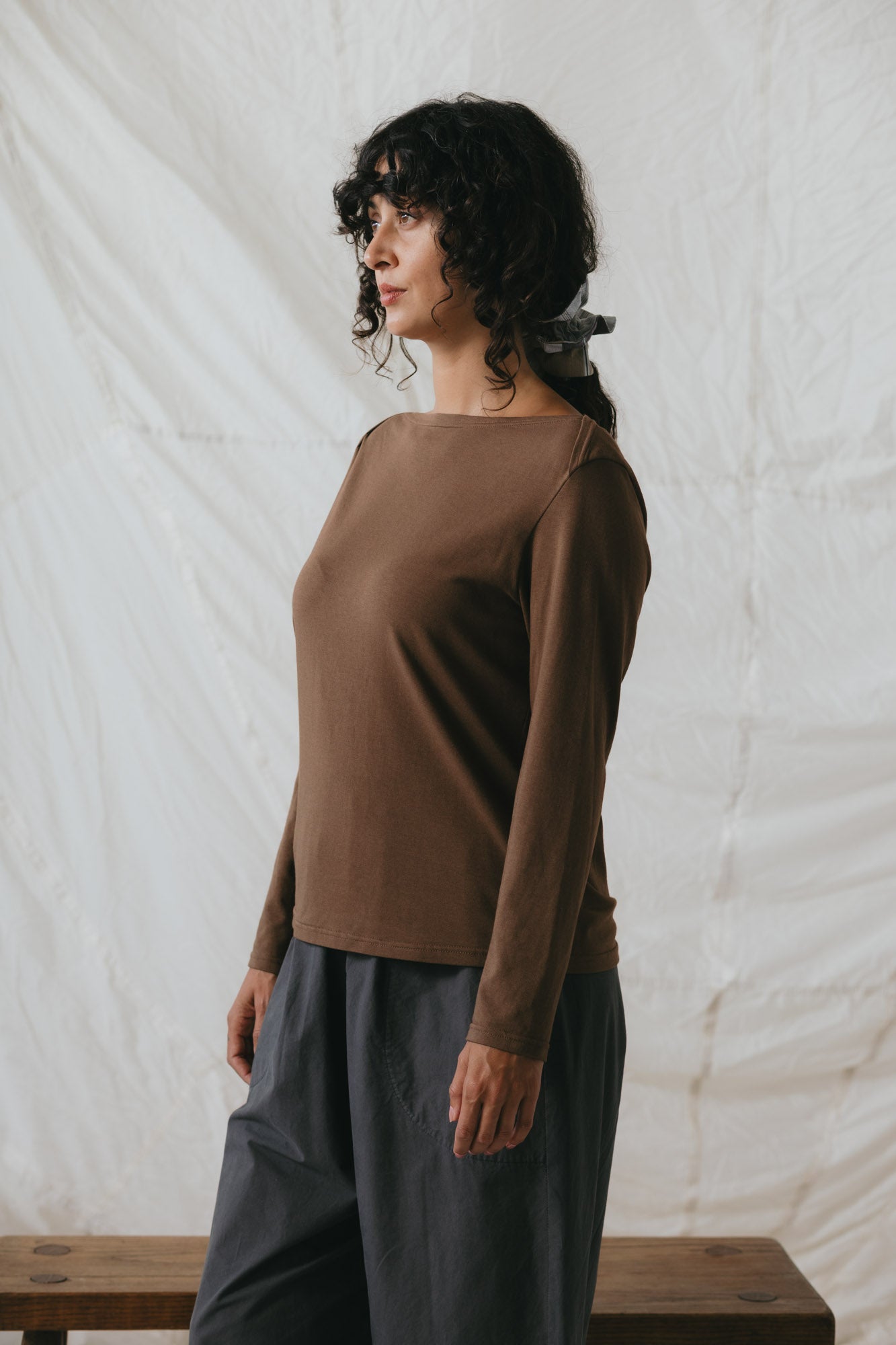 Boatneck Tee in Earth