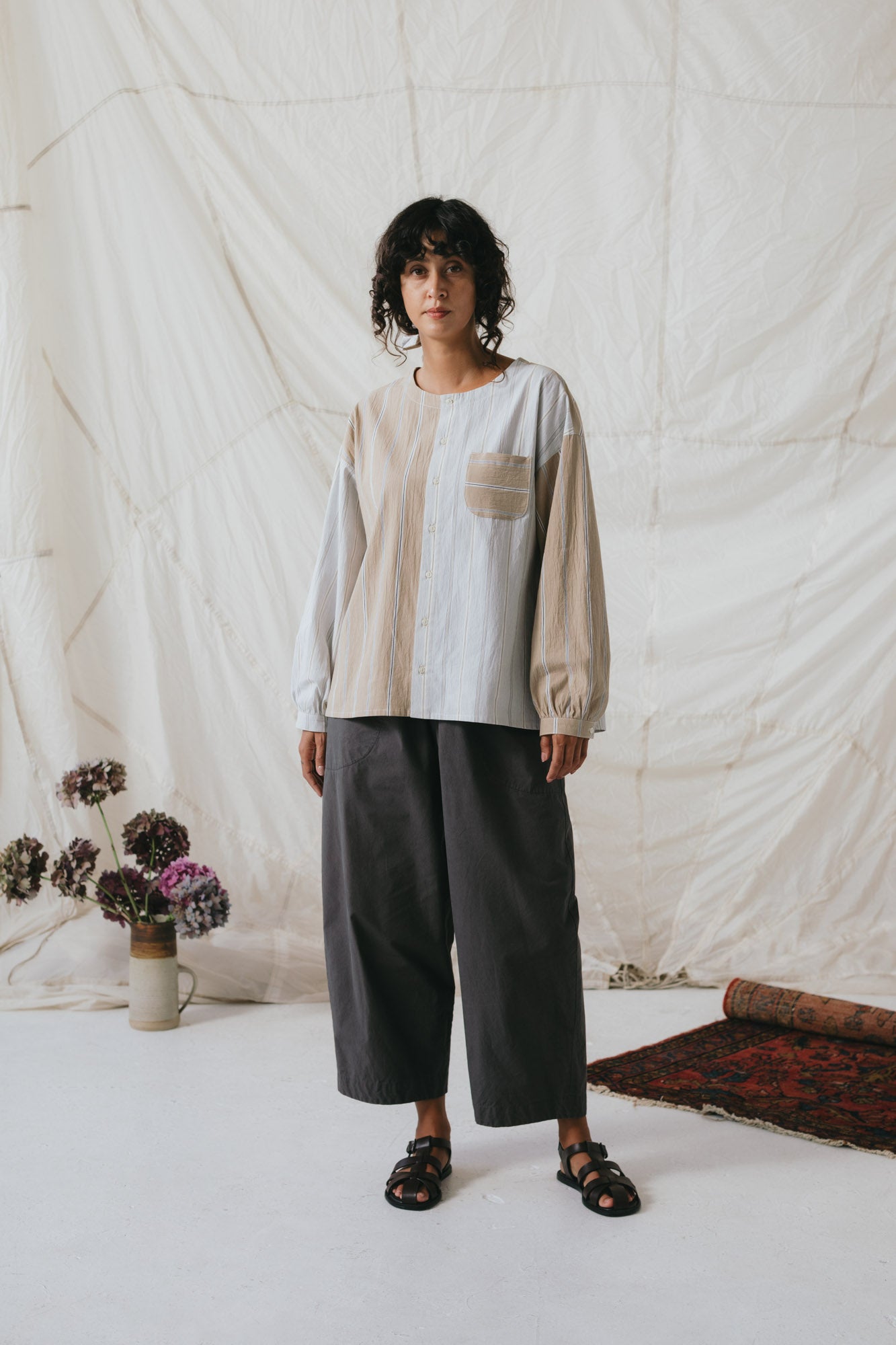 Rhys Top in Oxford Stripe