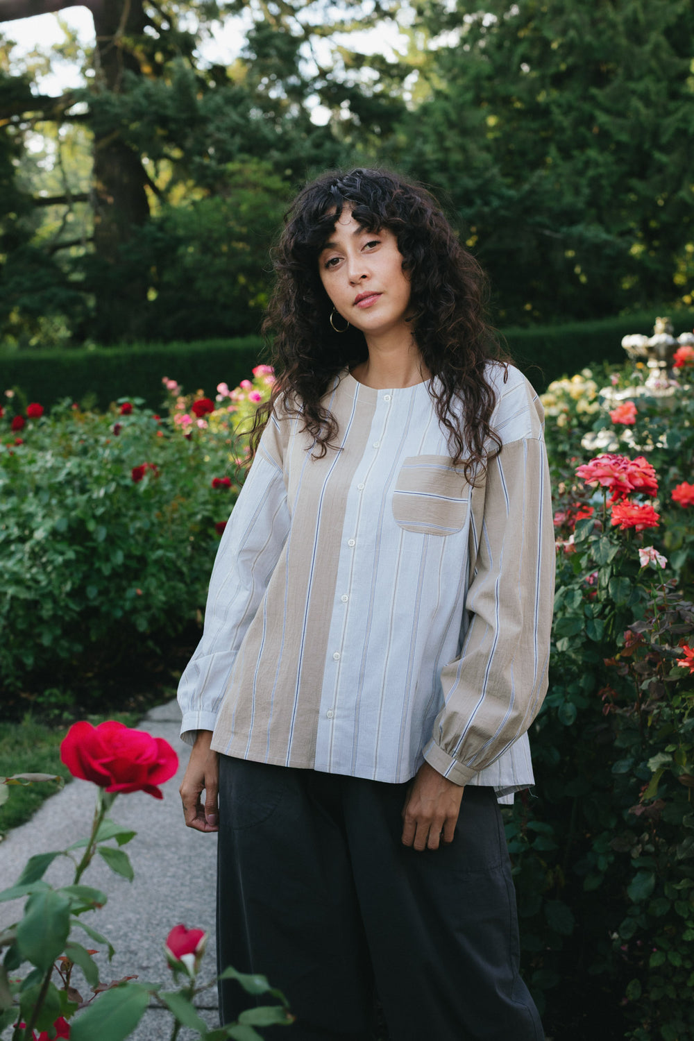 Rhys Top in Oxford Stripe