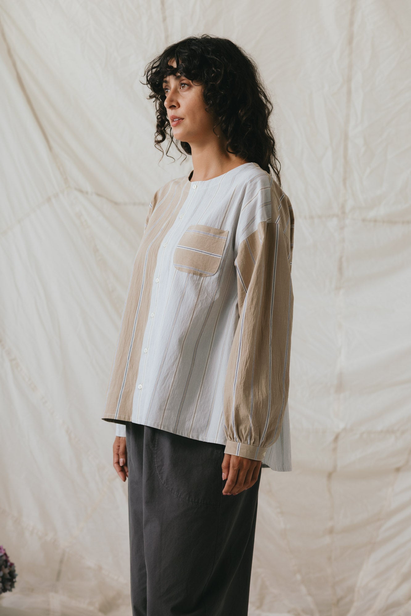 Rhys Top in Oxford Stripe