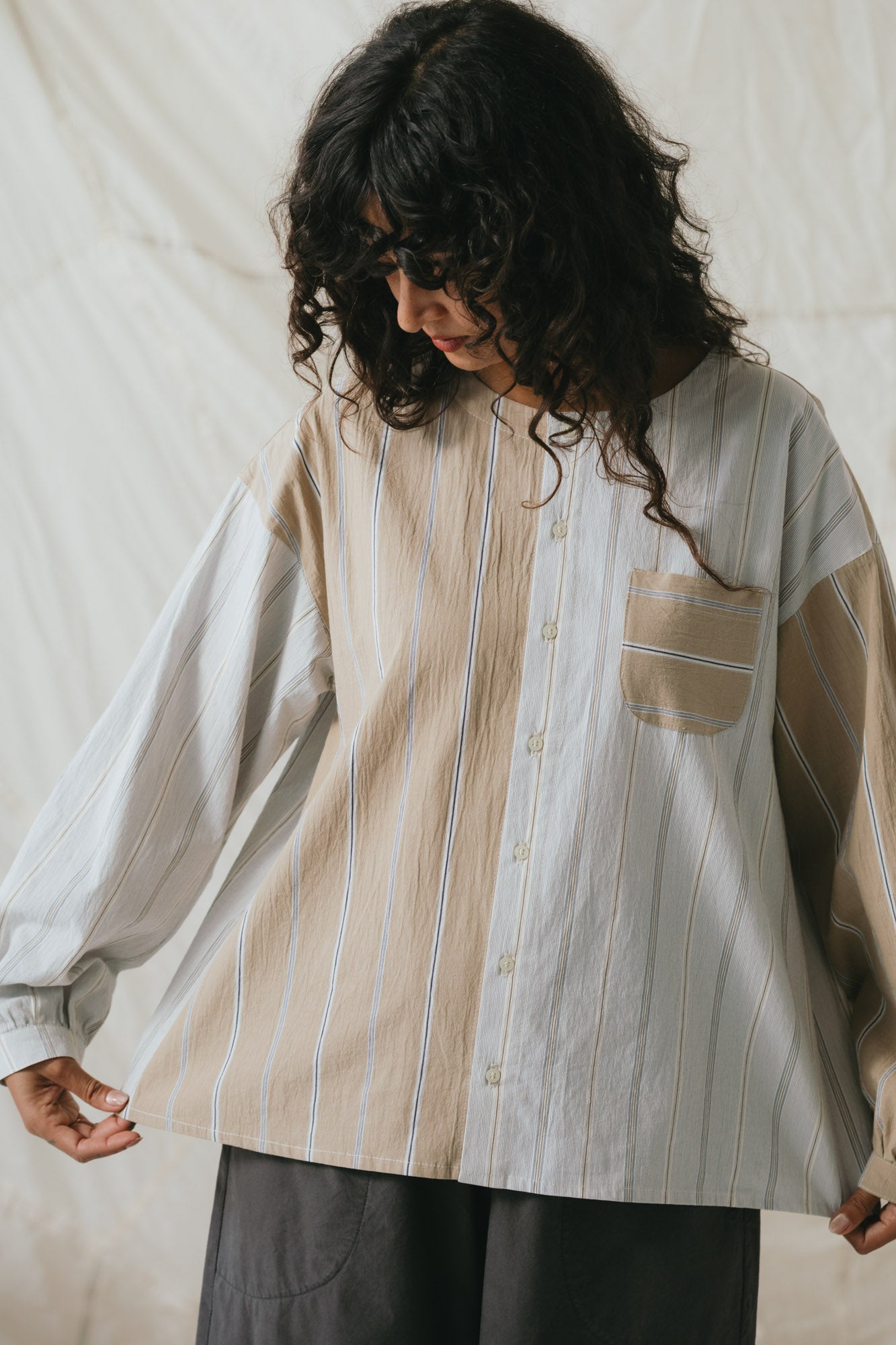 Rhys Top in Oxford Stripe