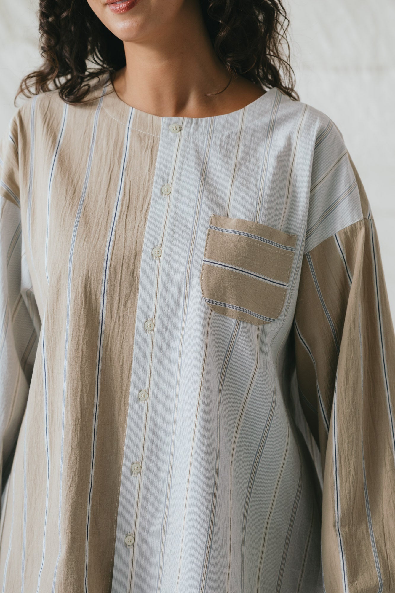 Rhys Top in Oxford Stripe