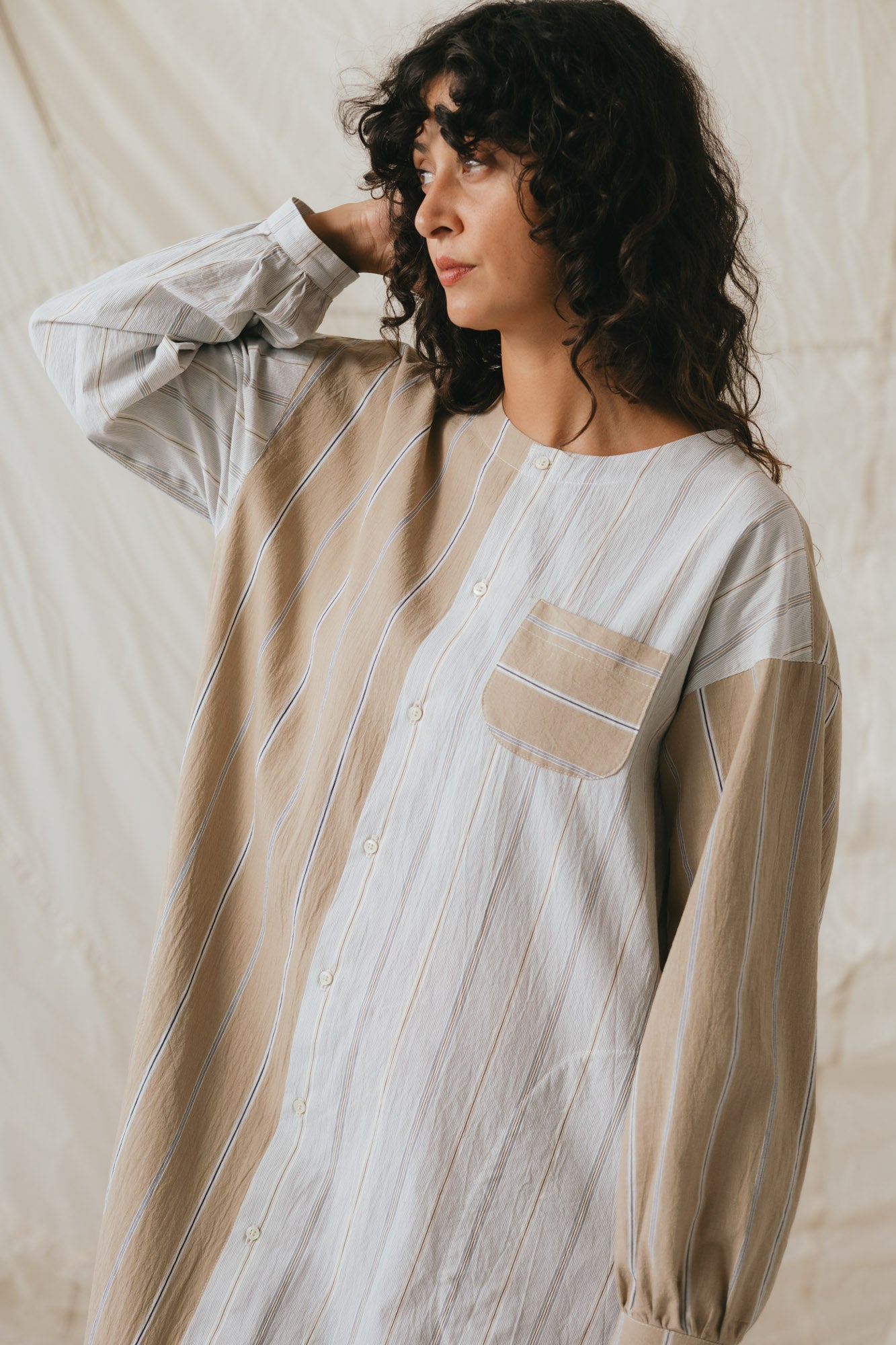 Rhys Dress in Oxford Stripe